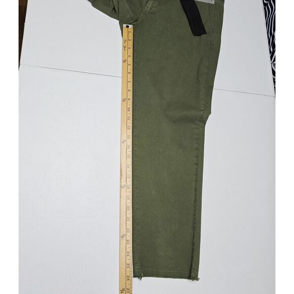 Nili Lotan East Hampton Pant Size 10 Olive Green Raw Hem Chino Straight Leg NWT - Picture 13 of 16